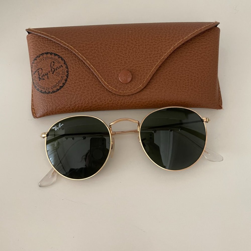Ray Ban Round Metal Gold Frame Green Classic